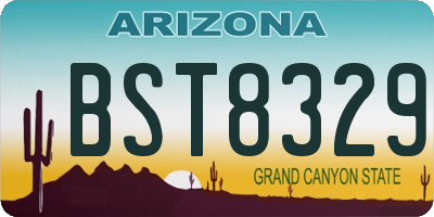 AZ license plate BST8329