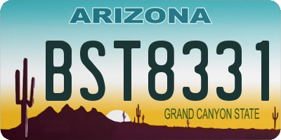 AZ license plate BST8331