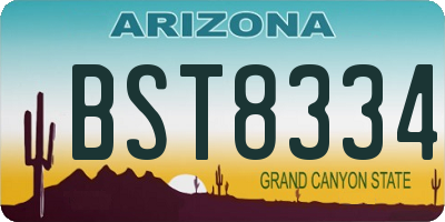 AZ license plate BST8334