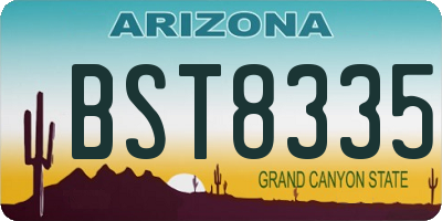 AZ license plate BST8335