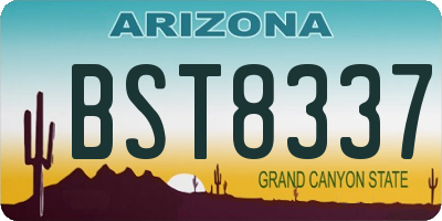 AZ license plate BST8337