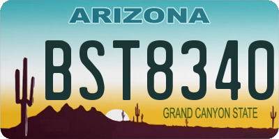 AZ license plate BST8340