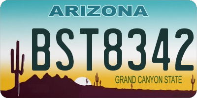 AZ license plate BST8342