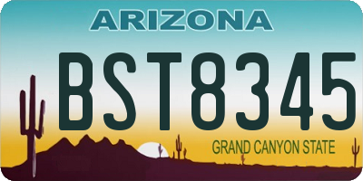 AZ license plate BST8345