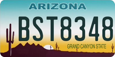 AZ license plate BST8348