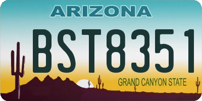 AZ license plate BST8351