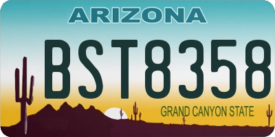 AZ license plate BST8358