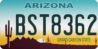 AZ license plate BST8362