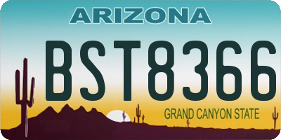 AZ license plate BST8366
