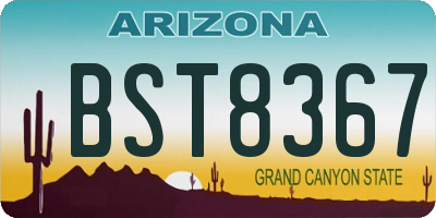 AZ license plate BST8367