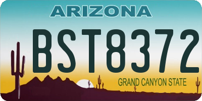 AZ license plate BST8372