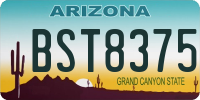 AZ license plate BST8375