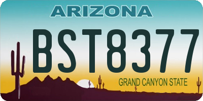 AZ license plate BST8377