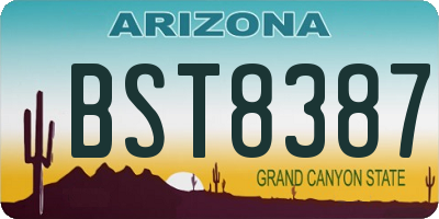 AZ license plate BST8387