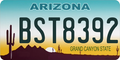 AZ license plate BST8392