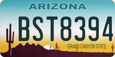 AZ license plate BST8394