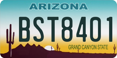 AZ license plate BST8401