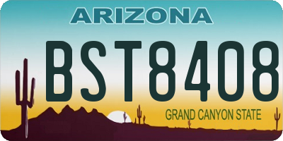 AZ license plate BST8408