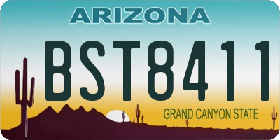 AZ license plate BST8411