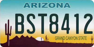 AZ license plate BST8412