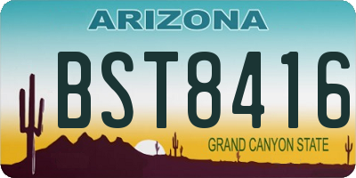 AZ license plate BST8416