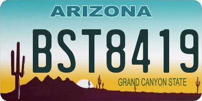 AZ license plate BST8419