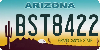 AZ license plate BST8422