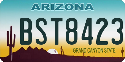 AZ license plate BST8423