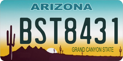 AZ license plate BST8431