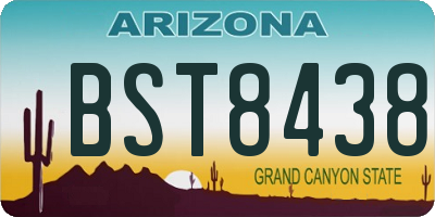 AZ license plate BST8438