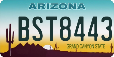 AZ license plate BST8443
