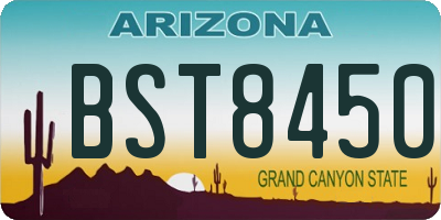 AZ license plate BST8450