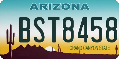 AZ license plate BST8458