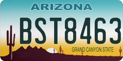 AZ license plate BST8463