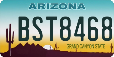 AZ license plate BST8468