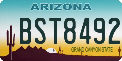 AZ license plate BST8492