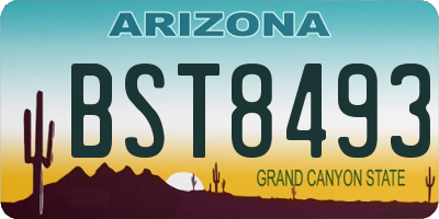 AZ license plate BST8493