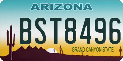 AZ license plate BST8496