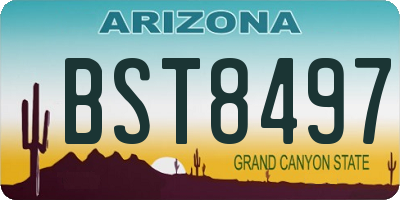 AZ license plate BST8497