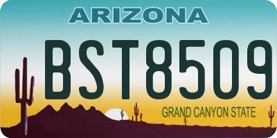AZ license plate BST8509