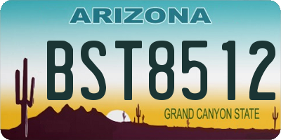 AZ license plate BST8512