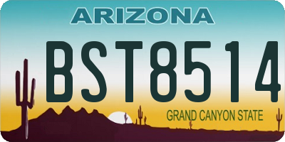 AZ license plate BST8514