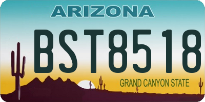 AZ license plate BST8518