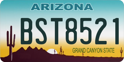 AZ license plate BST8521