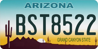 AZ license plate BST8522
