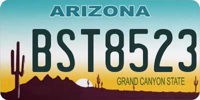 AZ license plate BST8523