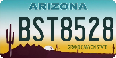 AZ license plate BST8528