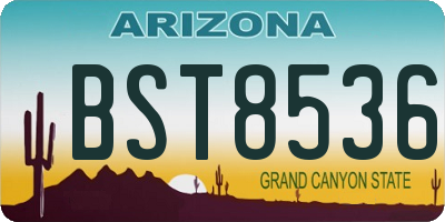 AZ license plate BST8536