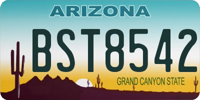 AZ license plate BST8542