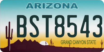 AZ license plate BST8543